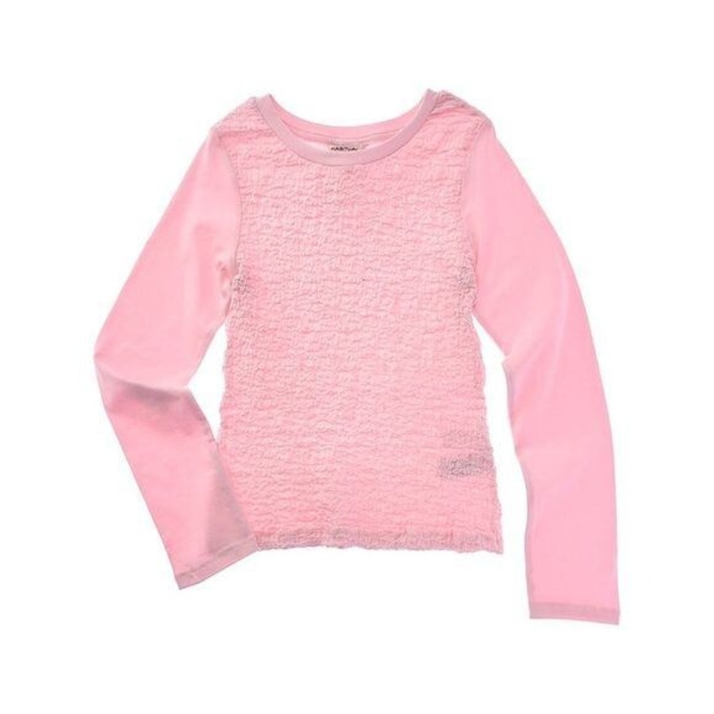 Habitual NWT Girl Kids Light Pink Textured Smocked Long Sleeve Top Size 12‎